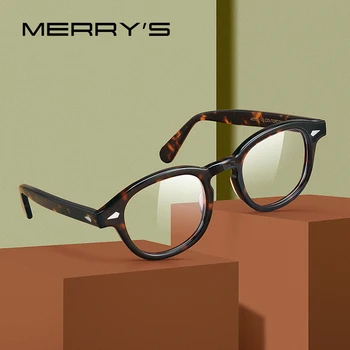MERRYS tasarım Klasik Asetat Gözlük Çerçeve Erkekler Kadınlar Için Moda Miyopi Reçete Gözlük Çerçeveleri Optik Gözlük S2546