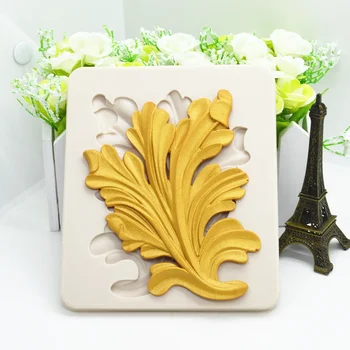 Büyük Yapraklar silikon kalıp Mutfak Reçine Pişirme Aracı DIY Kek Pasta Fondan Kalıpları Yaprak Çikolata Tatlı Dantel Dekorasyon