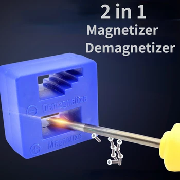 1 ADET Yüksek Kalite Magnetizer Demagnetizer Aracı Mavi Tornavida Manyetik toplama aracı Tornavida