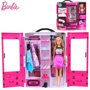 Orijinal barbie bebek Oyuncak Fashionistas Ultimate Cloest Bebek Seti Farklı Elbiseler Aksesuarları Hediye Kutusu Çocuk Doğum Günü DPP72