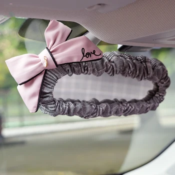 Elmas İlmek Araba iç diş Görünüm Ayna Kapak Klasik Ekose kumaşlar Oto dikiz aynası Dekorasyon Aksesuarları Kızlar İçin