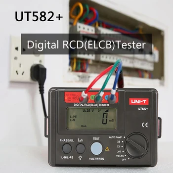 UNI - T UT582 + Dijital RCD (ELCB) Test Cihazı Kaçak Anahtarı Test Cihazı Voltaj Aralığı 30V ~ 600V Test Açma Süresi Ve Açma Akımı