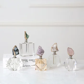Ins İskandinav galvanik ışık lüks akik parfüm şişesi ev otel moda kristal el sanatları Modeli odası takı süsler peri