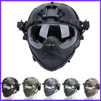 Taktik Kask Tam Yüz Maskesi Airsoft Paintball Koruyucu ekipman Cs Oyunu Ordu Eğitim Savaş Kask