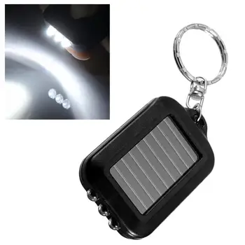 1 Adet LED küçük el feneri siyah Mini taşınabilir olmayan güneş enerjili fener ışık küçük taşınabilir acil açık Anahtarlık Flashli Q5T7