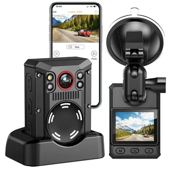WİFİ Mini Kamera 4 K, vücut kamerası 128G, 3500 mAh Pil 11 Saat Kayıt Bodycam GPS Su Geçirmez IP67 Bodycam Küçük Kameralar