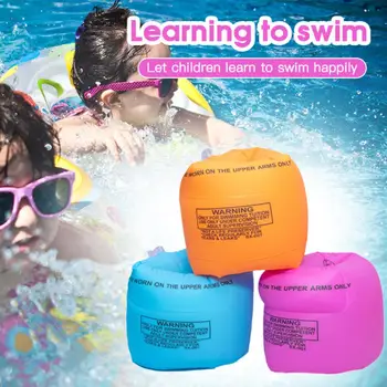 2 adet / takım Yüzme yüzme kolluğu PVC Yetişkin Çocuk Güvenliği Eğitimi şişme yüzme havuzu Yüzmek Silah Yüzük Daire Şamandıra Su Hava Kollu