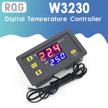 W3230 DC 12V 24V 110V 220V AC Dijital sıcaklık kontrol cihazı LED Ekran Termostat İsıtma Soğutma Anahtarı NTC Sensörü