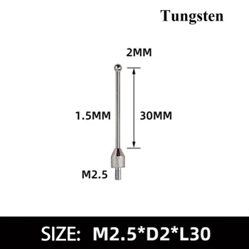 1 ADET 2mm Carbuncle Tungsten Çelik Kafa M2. 5 İplik mikrometre göstergesi Göstergesi Probu 10-50mm Temas Noktaları CMM Makineleri