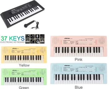 37 Tuşları elektronik org Dijital ABS Klavye Piyano Enstrüman KidsToy Mikrofon ile elektrikli piyano çocuklar çocuklar için