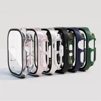 Cam + Kapak Apple İçin İzle Vaka 49mm Smartwatch PC Ekran Koruyucu Tampon Temperli Kılıf Kapak iWatch Serisi Ultra Aksesuarları