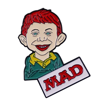 Hiciv medya Amerikan mizah dergisi rozeti Çılgın Emaye pin Ünlü Karikatür Kızıllar çocuk Kapak çizgi roman broş