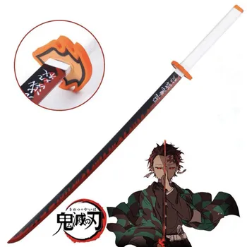 104cm Kimetsu hiçbir Yaiba Kılıç Silah iblis avcısı Rengoku Kyoujurou Cosplay Kılıç 1: 1 Anime Ninja Bıçak PU oyuncak