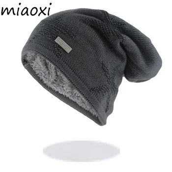 Yeni Kış Sıcak Erkekler Şapka Yetişkin Erkek Yün Moda Kasketleri Örgü Kalın Şapkalar Yumuşak Kaput Pamuk Marka Yıldız Kapaklar