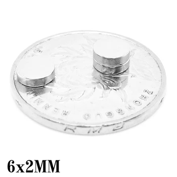 50/100/200/300/500/1000 ADET 6x2 Mini Küçük Yuvarlak Mıknatıslar Güçlü 6mm x 2mm N35 Dairesel Kalıcı Neodimyum Mıknatıs Disk 6x2mm 6 * 2