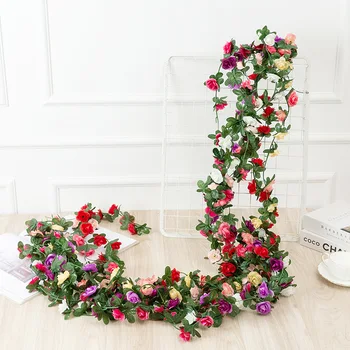 250cm uzun yapay gül çiçek asma sonbahar kamışı zemin dekor ipek sahte rattan düğün çelengi ev otel dekorasyon