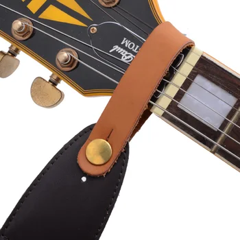 1 Adet Akustik Gitar Boyun Askısı Düğmesi Mesnetli Adaptörü Sentetik Deri Metal Raptiye ile Gitar Parçaları ve Aksesuarları