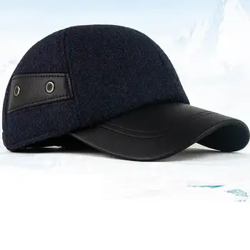 Kagenmo Erkek Sonbahar Ve Kış Şapka Gizli kulak koruyucu Yün Kalın Kap Moda Erkekler Açık Sıcak Kış Kap Damla Gemi