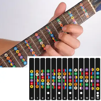 Acemi Gitar Klavye Ölçekli Sticker Uygulama Not Klavye Çıkartmaları Elektrik Guitarra Aksesuarları 1 Sayfası Etiketler 