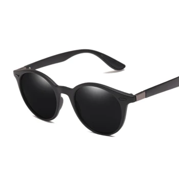 Marka Tasarım Polarize Güneş Gözlüğü erkek Kadın Sürücü Shades Erkek Vintage güneş gözlüğü Kadın Yuvarlak Ayna Yaz UV400 OculoS