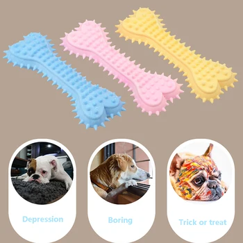 Köpek Kedi TPR Köpük Çevre Dostu TPR çiğneme oyuncağı Sütlü Kokulu Düz Kemikler Molar Diş Kaşıyıcı Pet Malzemeleri Dikenli Yumuşak Bite dayanıklı oyuncak