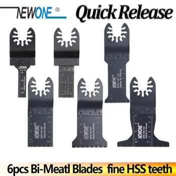 6 adet / takım Tutuşunu Tutuşunu Bi-Metal Salınımlı Çok Amaçlı Metal Testere Bıçağı HSS Dişleri İle alüminyum profiller