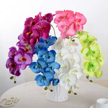 3D Yapay Kelebek Orkide Sahte Güve flor Orkide Çiçek Ev Düğün DIY Dekorasyon için Gerçek Dokunmatik Ev Dekorasyonu