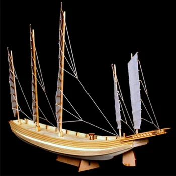 Çin kum tekne ahşap montaj model seti DIY el yapımı antika gemi modeli