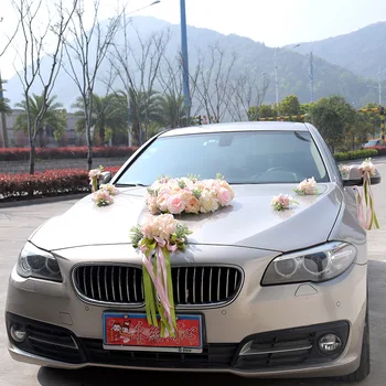 Düğün yapay çiçek Gül Ana Düğün Araba Dekorasyon Takım Elbise Araba Ön Çiçek Düzenleme Düğün Dekorasyon Sahte Çiçek