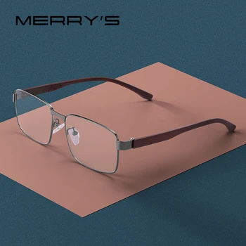 MERRYS tasarım Erkekler Iş tarzı Kare Gözlük Çerçeve Erkek Miyopi Reçete Gözlük TR90 Çerçeve Titanyum Alaşımlı Bacaklar S2105