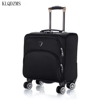 KLQDZMS 18 İnç Klasik İş Seyahat Arabası Bagaj Oxford Kumaş Kabin Haddeleme Bagaj Uygun Bavul Tekerlekler Üzerinde