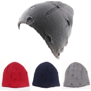 Sonbahar kış Yeni Unisex Delik örme şapka Kadın moda sıcak Sokak hip hop Skullies Beanies Erkekler Eğlence hedging kap Z190