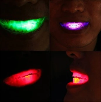 Komik LED ışık Up Ağız Parantez Palyaço Dişleri Cadılar Bayramı Partisi Rave Malzemeleri Renkli Diş Oyuncaklar Parlayan LED ışık s Parti Malzemeleri