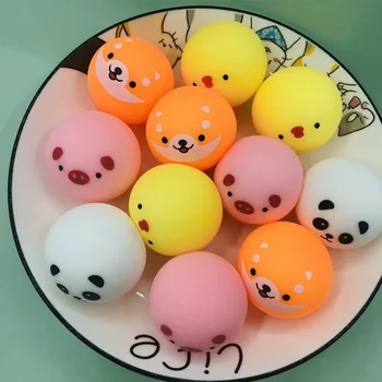 Sıcak satış sevimli karikatür un panda köpek stres topu oyuncak sıkmak hayvan anti-stres dekompresyon çocuk çocuk oyuncakları