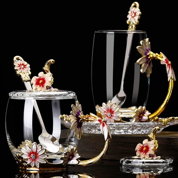 Lüks Yaratıcı Tasarımcı Özel Şeffaf Kristal Carve desenler Cam Bardak su çay Ev İçme Gereçleri düğün hediyesi