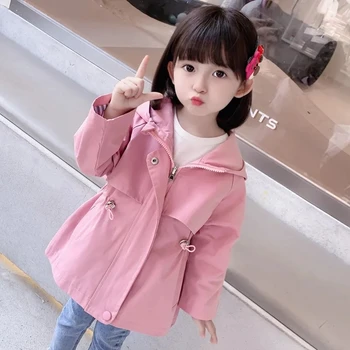 Çocuk Kız Rüzgarlık Ceket İlkbahar ve Sonbahar Yeni Moda Ceket Bebek Kız Uzun Ceket çocuk Ceket
