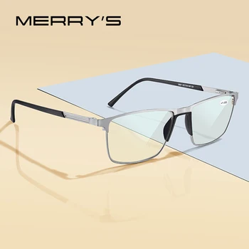 MERRYS tasarım Anti mavi ışık engelleme erkekler okuma gözlüğü CR-39 reçine asferik gözlük Lensler +1.00 +1.50 +2.00 +2.50 S2001FLH