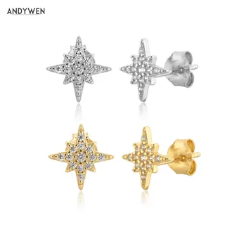 ANDYWEN 925 Ayar Gümüş Altın Kar Çiçek Piercing Moda Lüks Pendiente Lüks Takı 2020 Klipler Açacağı Düğün Hediyesi