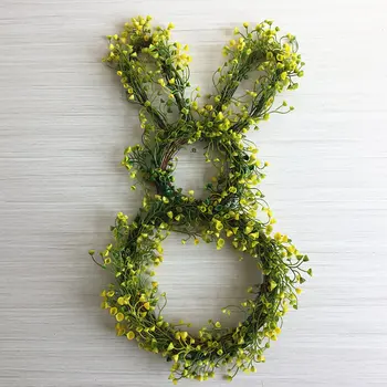 2019 Yeni Tasarım Asılı Duvar Dekorasyon Asma Dallar Bunny Çiçek Çelenk için Bahar Sezon Dekorasyon