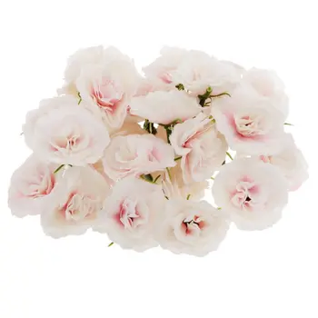 50 adet Yapay İpek Güller Çiçek Kafa Çiçek Kafa Düğün Parti Dekor Toplu-Pembe