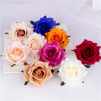 5 ADET 9 Renkler 7cm Sonbahar Gül Kafa yapay çiçekler Ev Dekor Gerçekçi ipek çiçek Düğün Malzemeleri İçin YYF56