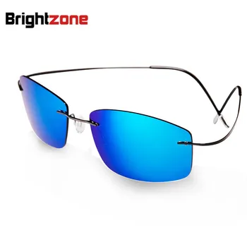 2017 Yeni Moda Ultralight Çerçevesiz Titanyum Polarize Güneş Gözlüğü Erkekler Sürüş Balıkçılık Marka Tasarım Gözlükleri Óculos De Sol