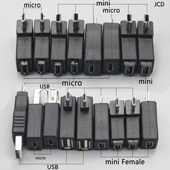 1 adet Mikro/Mini USB veya USB 2.0 Erkek Kadın Yazıcı usb Tak jack Güç Konektörü Şarj Adaptörü Telefon için MP5 vb