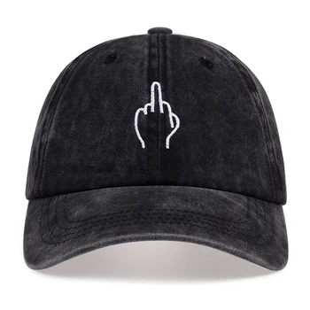 Moda hip hop yıkanmış beyzbol şapkası Kişiselleştirilmiş parmak nakış Baba Şapka ayarlanabilir Snapback Şapka açık spor eğlence şapkaları