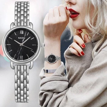 Kadın İzle 2020 Moda Gümüş Saatler Lüks Bilezik Bayan Kol Saati Elbise Bayanlar İzle Basit Stil Kadın Saat montre