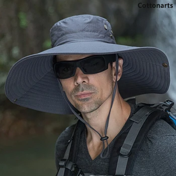 Yaz 16cm Büyük Ağız güneş şapkası Kova Kapaklar Erkekler Kadınlar Balıkçılık Kapaklar Güneş UV Koruma Örgü Balıkçı Şapka Yürüyüş Açık Plaj Kap