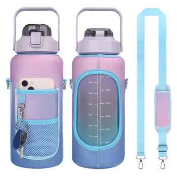 Yeni 2L Su şişe kapakları Büyük Kapasiteli Motivasyon Su Şişeleri Tutucu Çanta Termos Kol Drinkware Aksesuarları