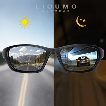 LIOUMO Fotokromik Güneş Gözlüğü Erkekler Polarize Açık Spor sürüş gözlükleri Erkek Gündüz gece görüş gözlüğü UV400 lentes de sol