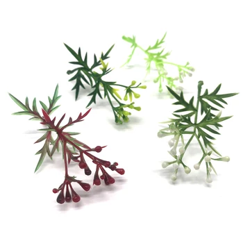 20 Adet Diken Çim Su Bitkileri Dıy Hediyeler Düğün Dekoratif Çelenkler Noel Süslemeleri Ev İçin Yapay Yapraklar