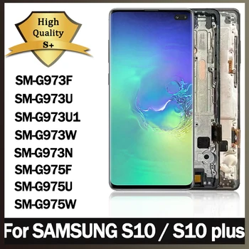 100 % Test Samsung Galaxy S10+ / S10 Artı G975F / DS Lcd ekran dokunmatik ekran digitizer Samsung Galaxy S10 G973F / DS lcd